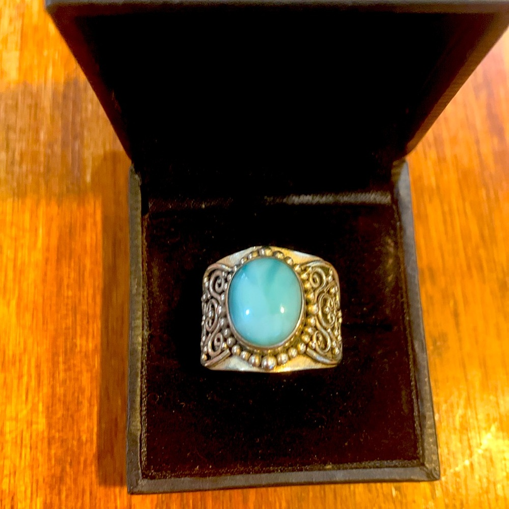Larimar sterling silver ring 5.290cts